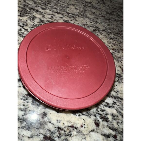 Pyrex 7401-S Cranberry Scultped Ribbed Mixing Bowl and Lid Glass 7401-PC - Picture 3 of 9